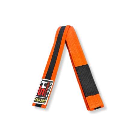 BJJ children's belt orange/black Strongest Hero