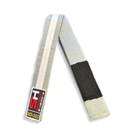 Strongest Hero grey/white children's BJJ belts