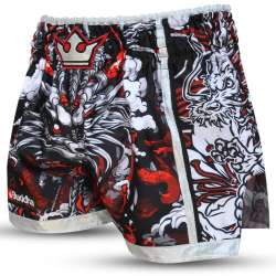 Buddha muay thai shorts dragon red  1