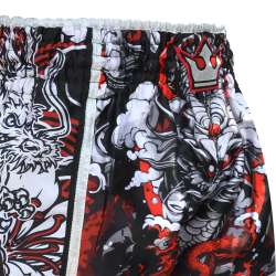 Buddha muay thai shorts dragon red  2