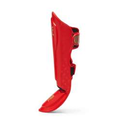 Leone muay thai shin guards DNA red 2