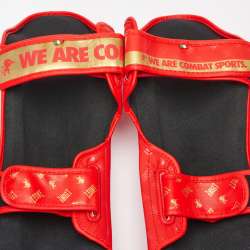 Leone muay thai shin guards DNA red 4