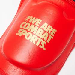 Leone muay thai shin guards DNA red 5