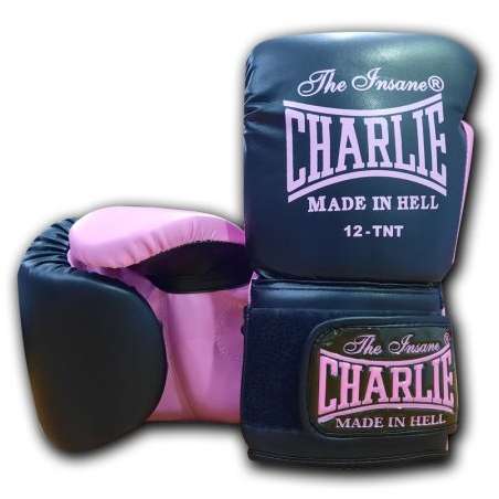 Kick boxing gloves Charlie kaos black pink