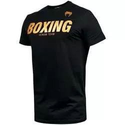 Venum T-shirt VT boxing black gold (1)