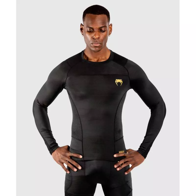 Venum long sleeves lycra g-fit (black/gold)