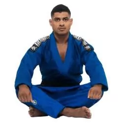 Uniform BJJ TATAMI nova Absolute blue + BJJ belt white (1)