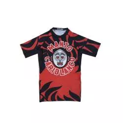 Manto grappling rashguard cariblanco (black/red)2