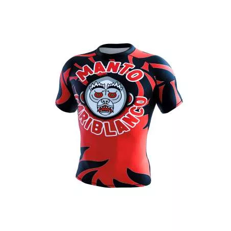 Manto grappling rashguard cariblanco (black/red)