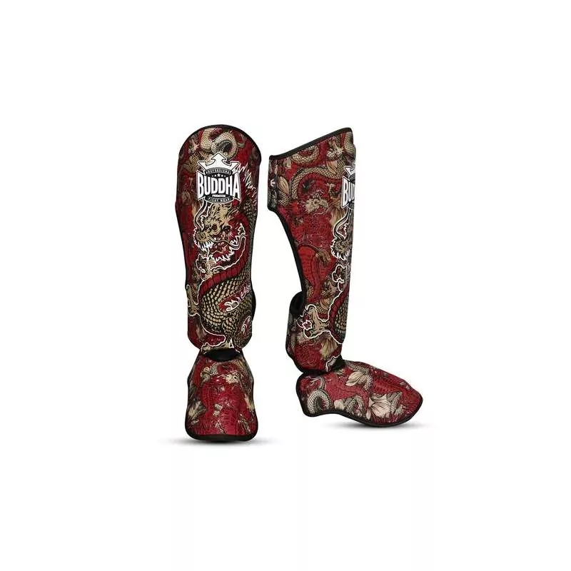 Buddha kick boxing shin guards Dragon (red)