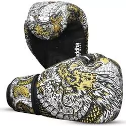 Buddha fantasy dragon muay thai gloves (white) 2