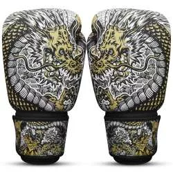 Buddha fantasy dragon muay thai gloves (white)