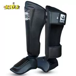 Muay Thai shin guards Buddha kids epic (black) 1