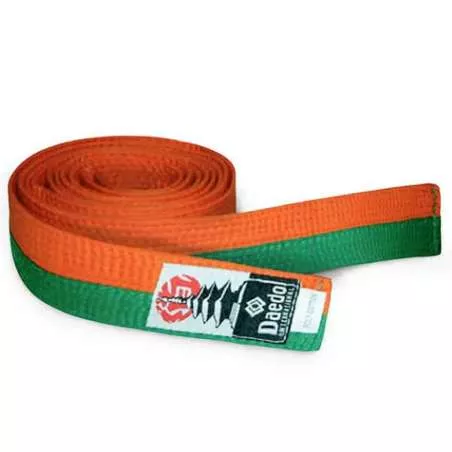 Daedo taekwondo belt (orange/green)