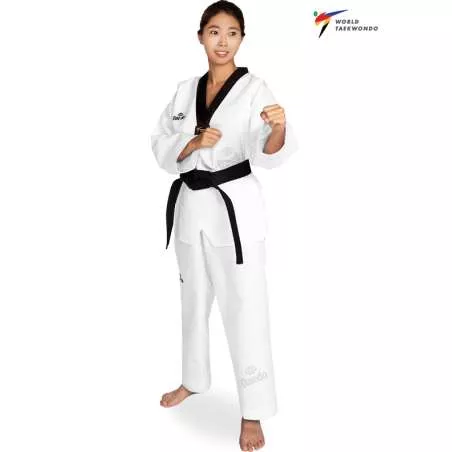 Daedo WT taekwondo dobok black neck