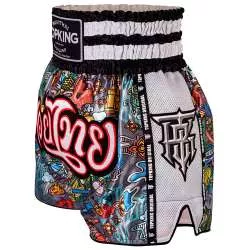 Top King muay thai shorts 223 (white) 3