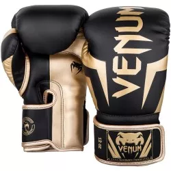 Venum Elite boxing gloves black gold